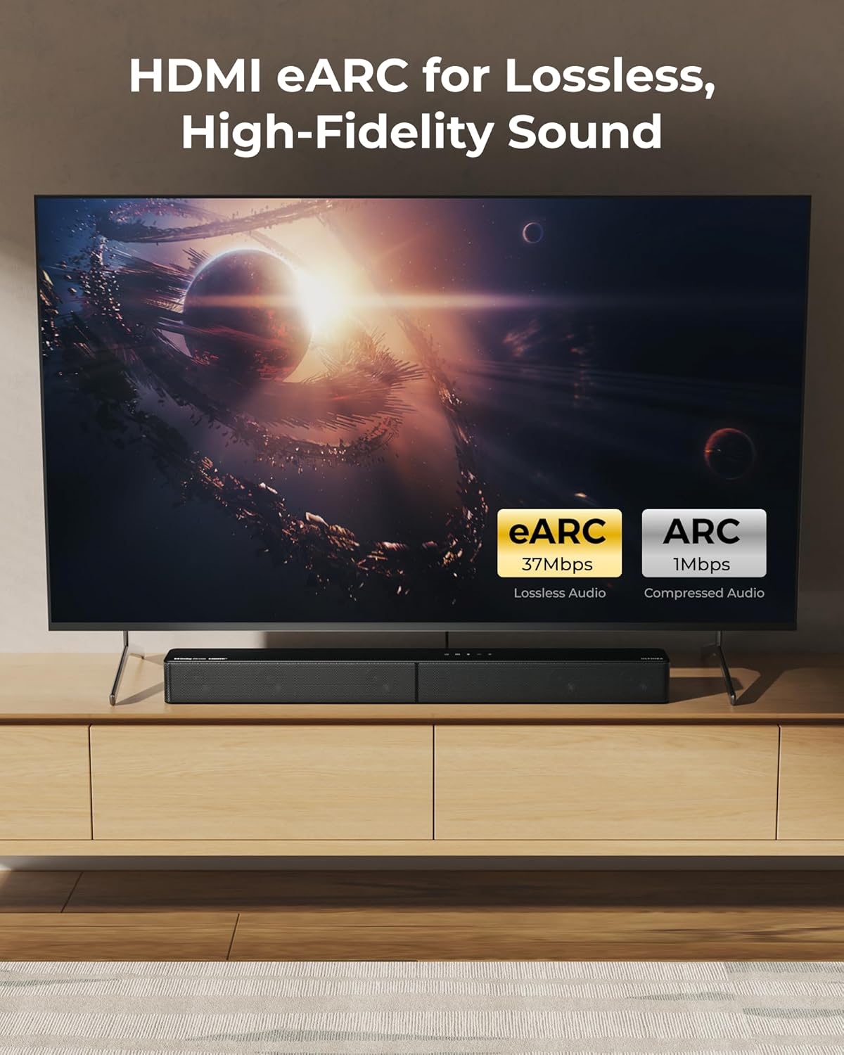 ULTIMEA 5.1CH Surround Sound Bar with Subwoofer, Dolby Atmos, VoiceMX, BassMX, APP, 300W Soundbar for Smart TV, Home Theater Surround Sound System for TV, Bluetooth 5.4, Poseidon M60 (2026 Model) - Image 8