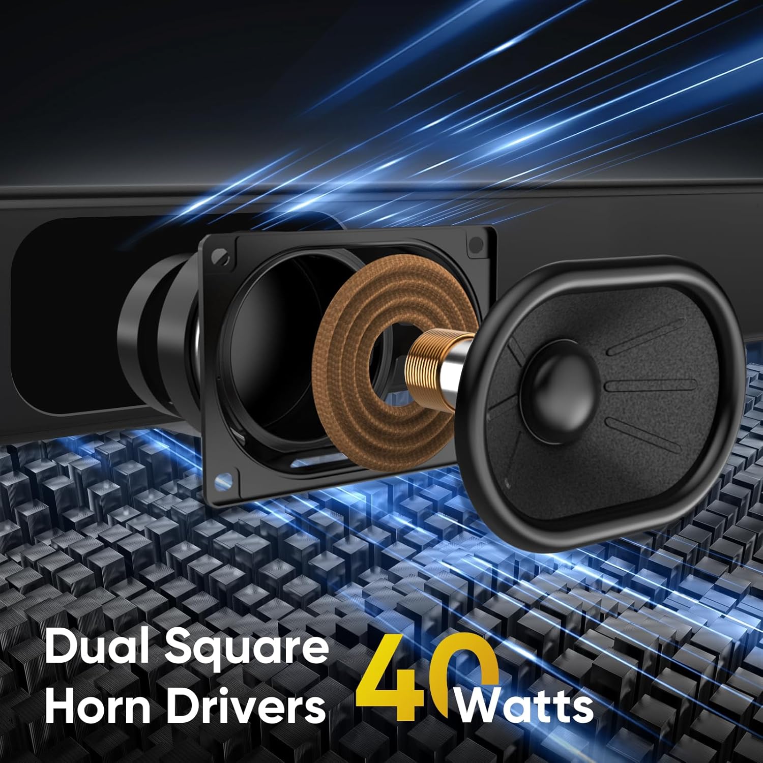 RIOWOIS Sound Bar for Smart TV, Soundbar for TV with Bass Reflector and Easy Set up, Home Audio Surround Sound System for TV PC Projector, Wall Mountable - Image 4